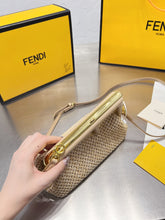 Load image into Gallery viewer, FF135 First Small Beige Raffia Macrame Bag / 10.2x3.7x7.1inch