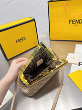 Load image into Gallery viewer, FF135 First Small Beige Raffia Macrame Bag / 10.2x3.7x7.1inch