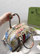 Load image into Gallery viewer, GC495 Ophidia GG Flora Medium Bag / 12.7" x 7.8"H x 6.2"D