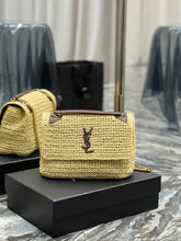 Load image into Gallery viewer, YSK185 Niki Medium Chain Bag in Raffia and Leather / HIGHEST QUALITY VERSION