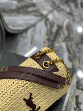 Load image into Gallery viewer, YSK185 Niki Medium Chain Bag in Raffia and Leather / HIGHEST QUALITY VERSION