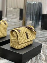 Load image into Gallery viewer, YSK185 Niki Medium Chain Bag in Raffia and Leather / HIGHEST QUALITY VERSION