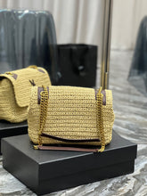 Load image into Gallery viewer, YSK185 Niki Medium Chain Bag in Raffia and Leather / HIGHEST QUALITY VERSION