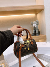 Load image into Gallery viewer, CL094 SMALL BOSTON in Triomphe Canvas and calfskin Tan / 8 x 6 x 3 IN