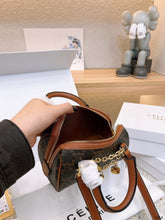 Load image into Gallery viewer, CL094 SMALL BOSTON in Triomphe Canvas and calfskin Tan / 8 x 6 x 3 IN