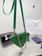 Load image into Gallery viewer, PD184 Embellished Satin and Leather mini-pouch / 5.9x3.9inch