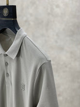 Load image into Gallery viewer, CLTH280 BUR Monogram Motif Cotton Piqué Polo Shirt