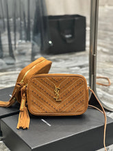 Load image into Gallery viewer, YSK205 Lou Camera Bag in Quilted Suede and Smooth Leather / 9 x 6.2 x 2.3 INCHES