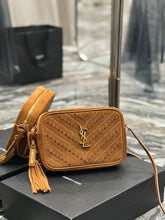 Load image into Gallery viewer, YSK205 Lou Camera Bag in Quilted Suede and Smooth Leather / 9 x 6.2 x 2.3 INCHES