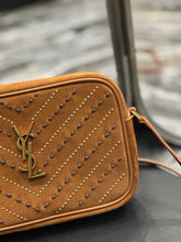 Load image into Gallery viewer, YSK205 Lou Camera Bag in Quilted Suede and Smooth Leather / 9 x 6.2 x 2.3 INCHES