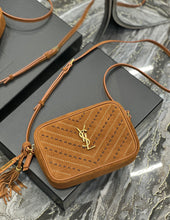 Load image into Gallery viewer, YSK205 Lou Camera Bag in Quilted Suede and Smooth Leather / 9 x 6.2 x 2.3 INCHES