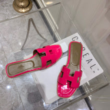 Load image into Gallery viewer, SE874 H Paint Leather Slippers / Size4-11