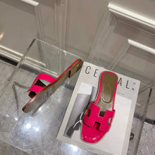 Load image into Gallery viewer, SE874 H Paint Leather Slippers / Size4-11