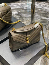 Load image into Gallery viewer, YSK206 college medium chain bag in quilted leather / 9.4 x 6.7 x 2.6 inches