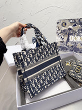 Load image into Gallery viewer, DR258 Small Dior Book Tote / 10.2 x 8.5 x 5.5 inches (Including the Wallet)