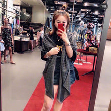 Load image into Gallery viewer, CLTH311 GG Lamé Jacquard Shawl / 55.1"W x 55.1"L