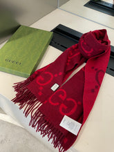 Load image into Gallery viewer, CLTH298 GG Cashmere Jacquard Scarf / 17.7"W x 78.7"L