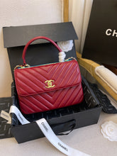 Load image into Gallery viewer, CC631 Flap Bag with Top Handle / 6.6 × 9.8 × 3.9 in