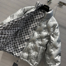 Load image into Gallery viewer, CLTH292 LB Metallic Monogram Flowers Reversible Puffer Jacket