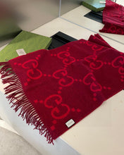 Load image into Gallery viewer, CLTH298 GG Cashmere Jacquard Scarf / 17.7"W x 78.7"L