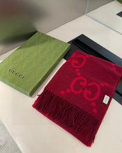 Load image into Gallery viewer, CLTH298 GG Cashmere Jacquard Scarf / 17.7"W x 78.7"L