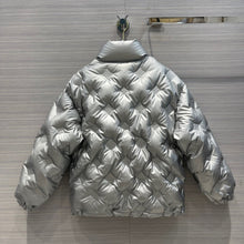 Load image into Gallery viewer, CLTH292 LB Metallic Monogram Flowers Reversible Puffer Jacket
