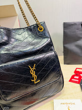 Load image into Gallery viewer, YSK472 YSL Niki Shopping Bag in Distressed Leather / 25 x 28 cm
