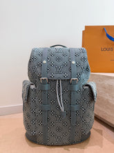 Load image into Gallery viewer, LB1534 LV Christopher PM Backpack in Embossed Denim  / 38 x 44 x 12.5 cm
