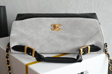Load image into Gallery viewer, CC1219 Chanel 25A Suede Gray and Black / 29X18X8CM /HIGHEST QUALITY VERSION
