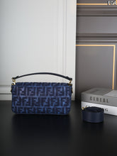 Load image into Gallery viewer, FF324 Fendi Baguette Denim Shoulder Bag / 26 x 13 cm
