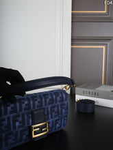 Load image into Gallery viewer, FF324 Fendi Baguette Denim Shoulder Bag / 26 x 13 cm
