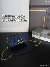Load image into Gallery viewer, FF325 Fendi Baguette Denim Shoulder Bag / 20 x 10 cm
