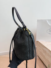 Load image into Gallery viewer, PD375 Prada Raffia Woven Bucket Bag / 19 x 23 cm
