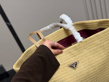 Load image into Gallery viewer, PD377 Prada Woven Raffia Tote Bag / 38 x 30 cm
