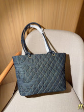 Load image into Gallery viewer, CC1367 Chanel Vintage Denim Tote Bag / 34 x 29 x 16 cm
