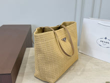 Load image into Gallery viewer, PD379 Prada Raffia Shopping Tote / 38 x 29 cm
