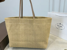 Load image into Gallery viewer, PD379 Prada Raffia Shopping Tote / 38 x 29 cm
