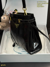 Load image into Gallery viewer, PD380 Prada Bonnie Mini Bag in Black Oil-Wax Leather / 19 x 18 cm
