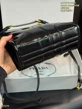 Load image into Gallery viewer, PD380 Prada Bonnie Mini Bag in Black Oil-Wax Leather / 19 x 18 cm
