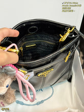 Load image into Gallery viewer, PD380 Prada Bonnie Mini Bag in Black Oil-Wax Leather / 19 x 18 cm
