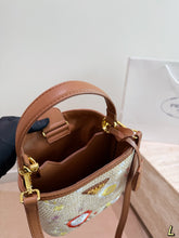 Load image into Gallery viewer, PD387 Prada Re-Edition Raffia Embroidered Bucket Bag / 18 x 19 cm
