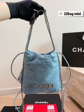 Load image into Gallery viewer, CC1374 Chanel 22 Mini Denim / 20 cm
