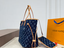 Load image into Gallery viewer, LB1435 Louis Vuitton Neverfull MM Denim/ 34 x 29 cm
