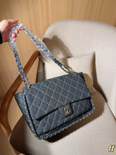 Load image into Gallery viewer, CC1380 Chanel Denim Quilted Airport Bag / 33 x 25 x 13 cm
