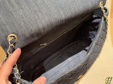 Load image into Gallery viewer, CC1380 Chanel Denim Quilted Airport Bag / 33 x 25 x 13 cm
