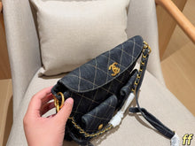 Load image into Gallery viewer, CC1381 Chanel 25P Denim Hobo Messenger Bag / 28 x 23 x 5 cm
