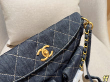 Load image into Gallery viewer, CC1381 Chanel 25P Denim Hobo Messenger Bag / 28 x 23 x 5 cm
