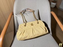 Load image into Gallery viewer, CC1382 Chanel Woven Straw Chain Shoulder Bag / 39 x 22 x 13 cm

