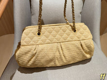 Load image into Gallery viewer, CC1382 Chanel Woven Straw Chain Shoulder Bag / 39 x 22 x 13 cm
