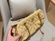 Load image into Gallery viewer, CC1382 Chanel Woven Straw Chain Shoulder Bag / 39 x 22 x 13 cm
